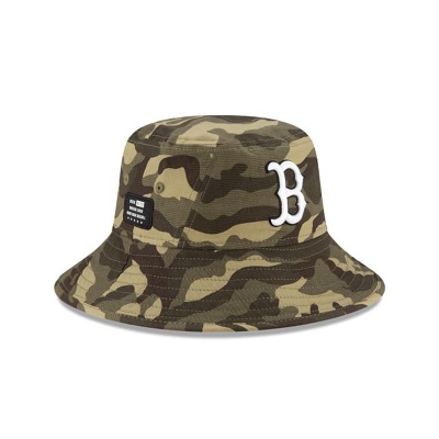 Boston Red Sox Gorra | New Era MLB Armed Forces Weekend Stretch Bucket Hat Mexico - Verdes